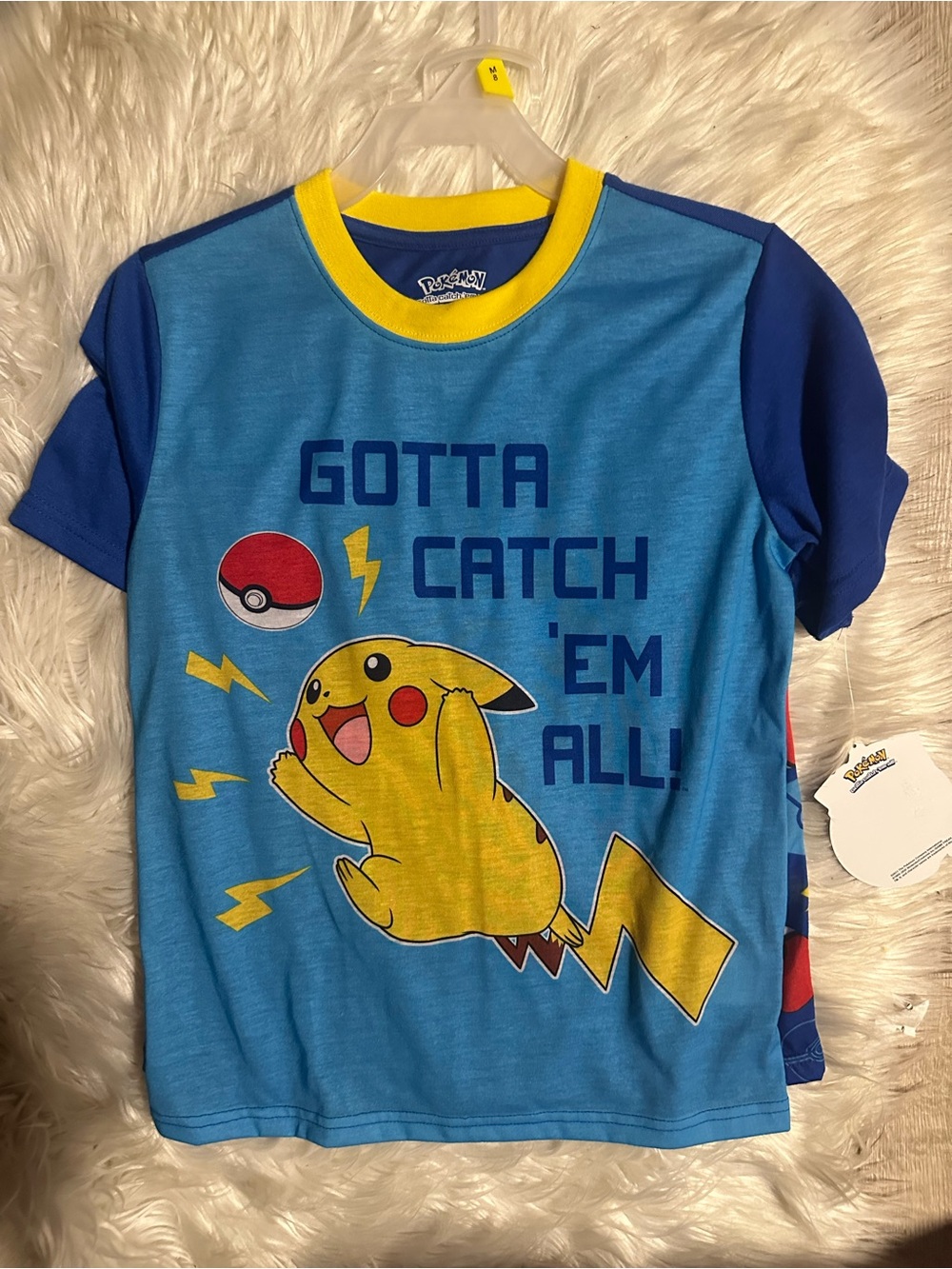 Pokemon Blue and Yellow Pikachu Short Sleeve Pajama set